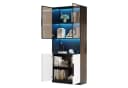 MODFU Vitrine 4 Türen Weiß/Schwarz mit LED-Beleuchtung und Glastüren Bild 2