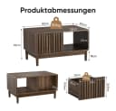 BBWL Couchtisch 80 cm Massivholz Schublade Modern Bild 3