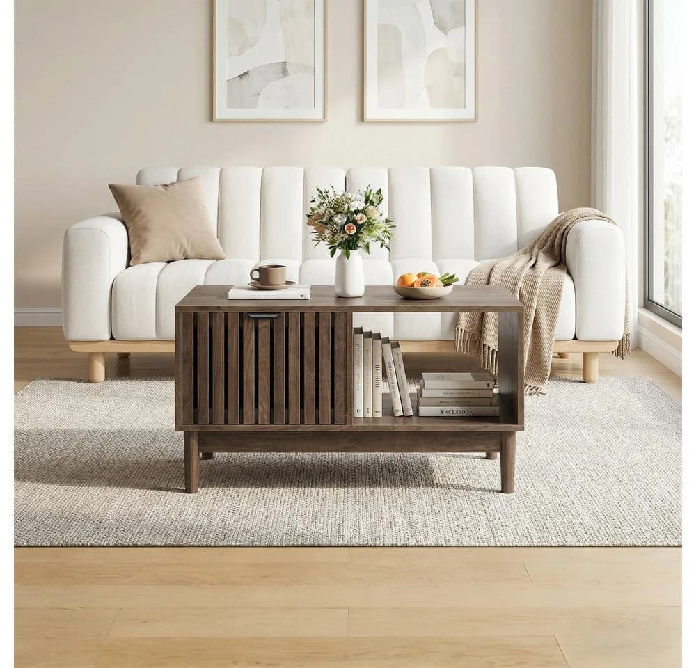 BBWL Couchtisch 80 cm Massivholz Schublade Modern - Bild 4