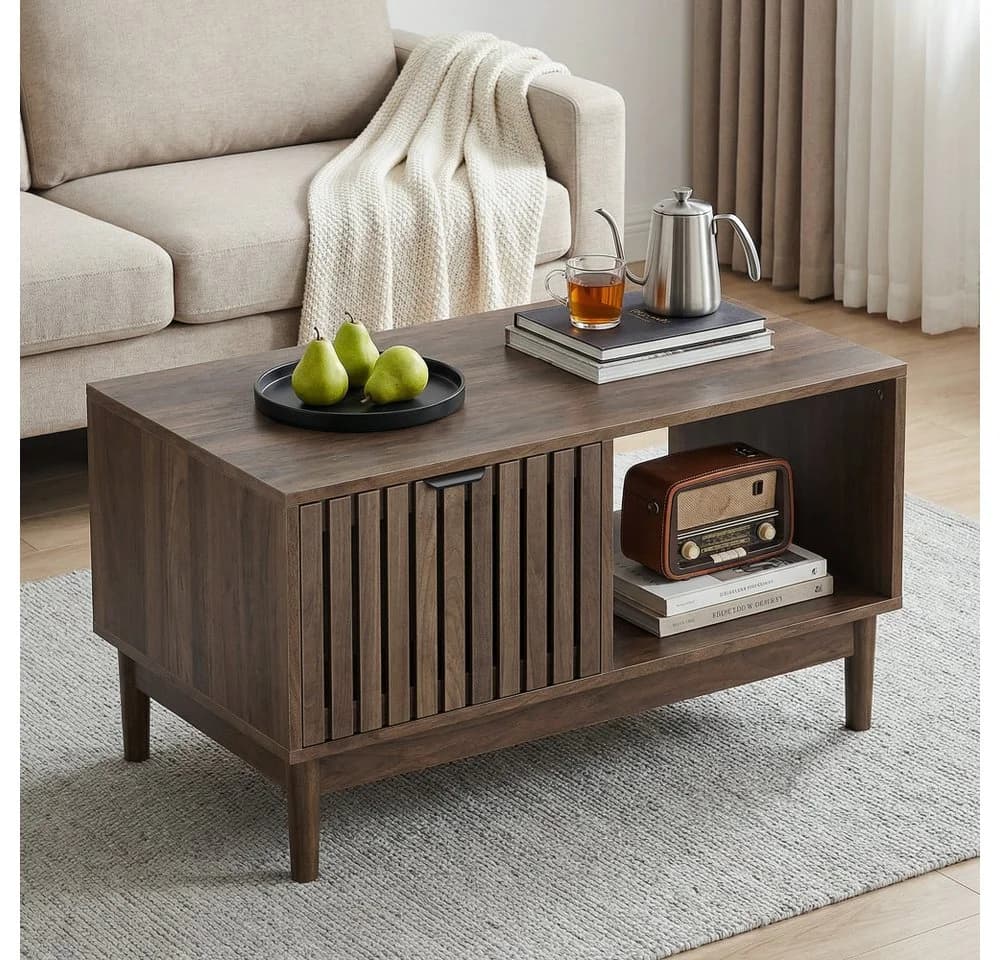 BBWL Couchtisch 80 cm Massivholz Schublade Modern - Bild 5