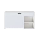 BBWL Schuhbank 100cm mit Stauraum und Sitzkissen Weiß Bild 1