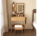 BBWL Schminktisch mit LED Spiegel, Hocker & Stromanschluss Bild 2