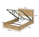 BBWL Hydraulik-Liftbett mit Stauraum Rillenoptik Massivholz Bild 4