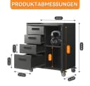 BBWL Werkzeugschrank Metall Rollbar Abschließbar Schwarz Grau Bild 3