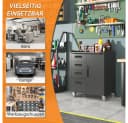 BBWL Werkzeugschrank Metall Rollbar Abschließbar Schwarz Grau Bild 4