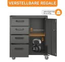 BBWL Werkzeugschrank Metall Rollbar Abschließbar Schwarz Grau Bild 5