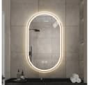 BBWL Badspiegel LED Smart Touch Oval Silber Rahmenlos Bild 3