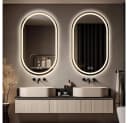 BBWL Badspiegel LED Smart Touch Oval Silber Rahmenlos Bild 5