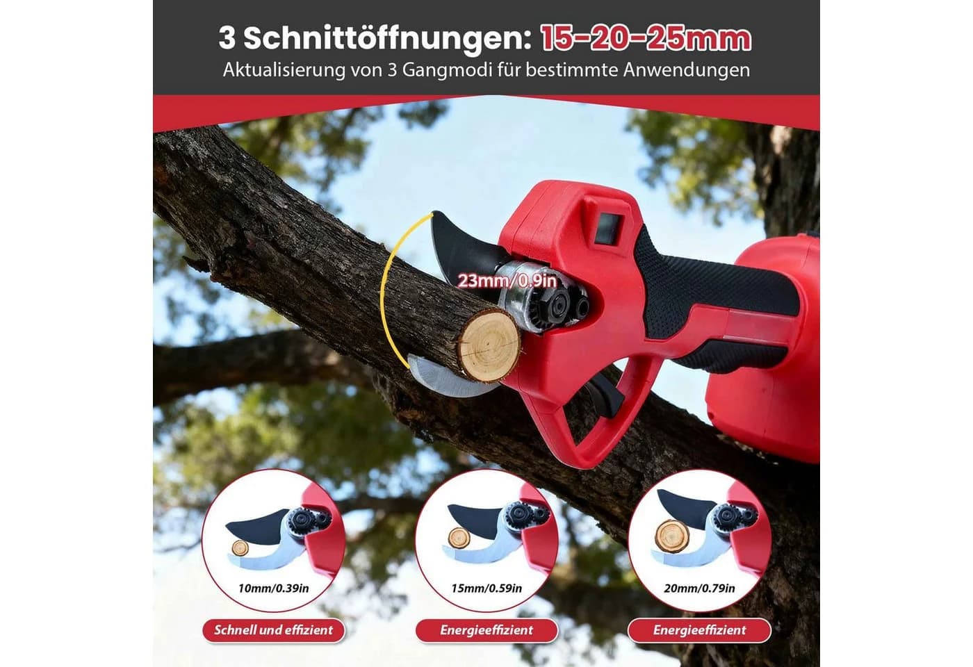 BBWL Akku-Astschere 300W mit 3 Schnittgrößen