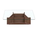 BBWL Couchtisch Modern mit Glasplatte & Stauraum Walnuss Bild 1