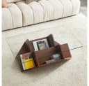 BBWL Couchtisch Modern mit Glasplatte & Stauraum Walnuss Bild 4