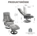 BBWL Massagesessel Grau mit Liegefunktion, Massage, Wärmefunktion & Hocker Bild 3