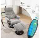 BBWL Massagesessel Grau mit Liegefunktion, Massage, Wärmefunktion & Hocker Bild 5