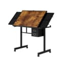 BBWL Puzzle Tisch Schwarz mit Schubladen und Rollen MDF Metall Bild 1