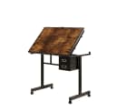 BBWL Puzzle Tisch Schwarz mit Schubladen und Rollen MDF Metall Bild 3