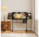 BBWL Puzzle Tisch Schwarz mit Schubladen und Rollen MDF Metall Bild 5