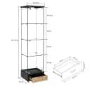 BBWL Glasvitrine mit LED, Schubladen & Rollen, 167 cm, Weiß/Schwarz Bild 5