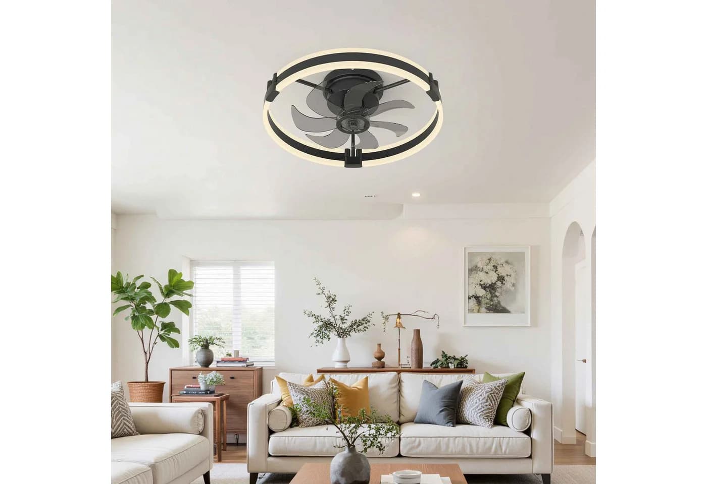 BBWL Deckenventilator mit LED 35W dimmbar 3000-6500K APP Fernbedienung - Bild 2