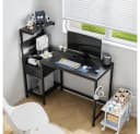 BBWL Computertisch mit Steckdosen USB Gaming Schreibtisch Schwarz Bild 4