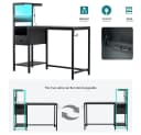 BBWL Computertisch mit Steckdosen USB Gaming Schreibtisch Schwarz Bild 5