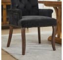 BBG Polsterstuhl Esszimmerstuhl mit Armlehnen Schwarz Chenille Massivholz Bild 5