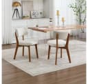 BBG Esszimmerstuhl 2er Set Mid-Century Massivholz Beige Bild 1