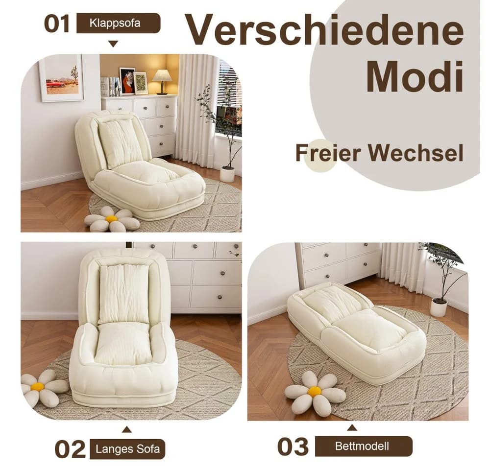BBG Klappbares Sofabett Relaxliege 5-fach verstellbar mit Kissen - Bild 5