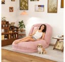 BBG Klappbett Rosa 5-fach verstellbar Cordstoff Bild 1