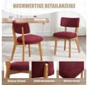 BBWL Esszimmerstuhl 2er Set Leinen Polster Massivholz Mid Century Bild 5