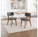BBWL Esszimmerstuhl 2er Set Grau Leinen Polster Massivholz Mid Century Bild 2