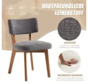 BBWL Esszimmerstuhl 2er Set Grau Leinen Polster Massivholz Mid Century Bild 4