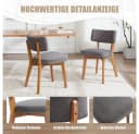 BBWL Esszimmerstuhl 2er Set Grau Leinen Polster Massivholz Mid Century Bild 5