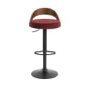BBWL Barhocker 2er Set mit Rückenlehne Walnussoptik und PU Leder Sitz Bild 1