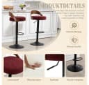 BBWL Barhocker 2er Set mit Rückenlehne Walnussoptik und PU Leder Sitz Bild 5