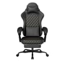 BBWL Gaming-Stuhl PVC Leder Ergonomisch mit Fußstütze Schwarz Bild 1