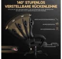 BBWL Gaming-Stuhl PVC Leder Ergonomisch mit Fußstütze Schwarz Bild 3