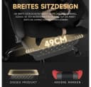 BBWL Gaming-Stuhl PVC Leder Ergonomisch mit Fußstütze Schwarz Bild 4
