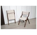 BBWL Klappstuhl mit Polster 2er Set Beige Samt Holz Bild 2