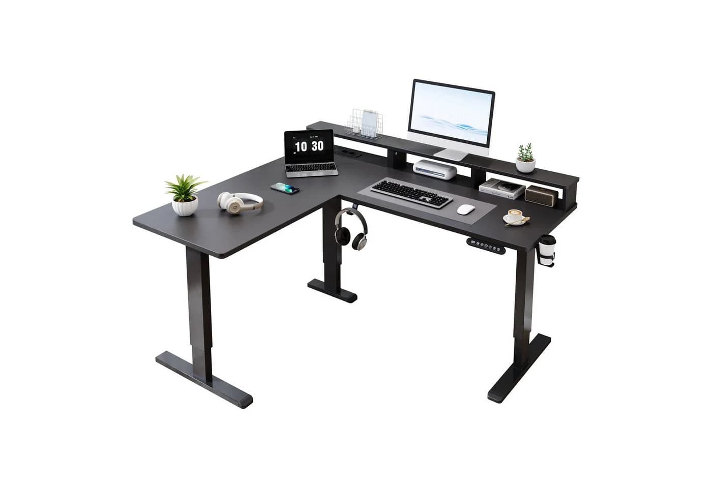 BBWL Computertisch Elektrisch höhenverstellbar mit Steckdose und USB-Ports - Bild 2