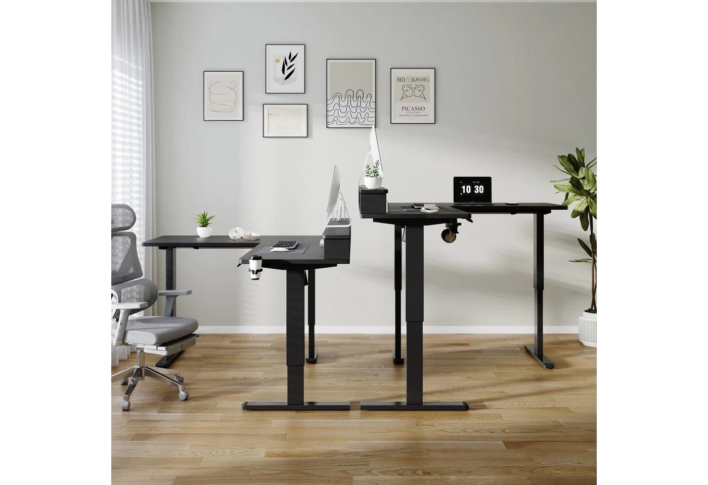 BBWL Computertisch Elektrisch höhenverstellbar mit Steckdose und USB-Ports - Bild 3