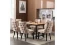 OKWISH Samt Esszimmerstuhl 6er Set Beige Massivholz Bild 3