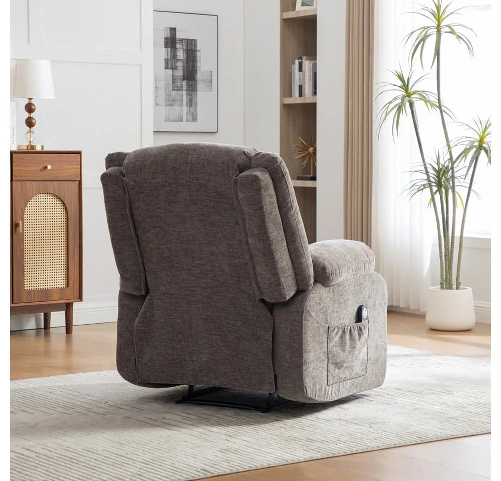 BBWL Elektrischer Relaxsessel mit Massage & Wärme Grau Chenille - Bild 5