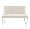 BBWL Polsterbank 2-Sitzer Beige Silber Samt Wing Back Bild 1