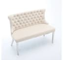 BBWL Polsterbank 2-Sitzer Beige Silber Samt Wing Back Bild 5