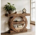 BBWL Konsolentisch Landhausstil Braun mit 3 Regalen Bild 2