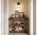 BBWL Konsolentisch Landhausstil Braun mit 3 Regalen Bild 5