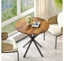 BBWL Runder Esstisch Industrialstil 80 cm Braun/Schwarz Bild 2