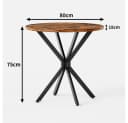 BBWL Runder Esstisch Industrialstil 80 cm Braun/Schwarz Bild 4