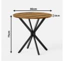 BBWL Runder Esstisch Industrialstil 80 cm Schwarz/Braun Bild 3