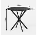 BBWL Runder Esstisch Industrialstil Ø80 cm mit X-Füßen Schwarz Bild 3